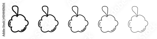 Shower sponge ball icon vector outline set illustration sign