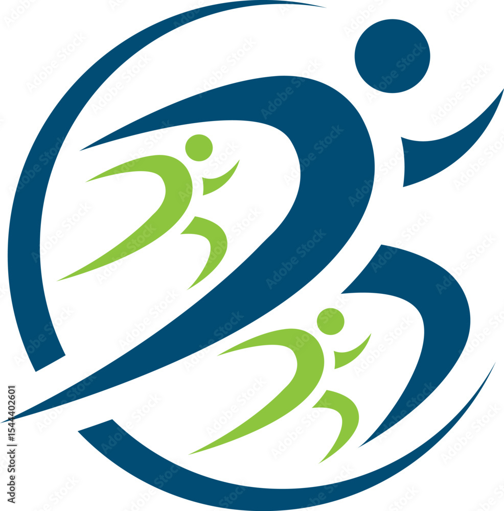 Fototapeta premium Modern human Running icon Chiropractic physiotherapy logo design