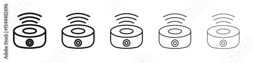 Smart speaker icon vector outline set illustration sign