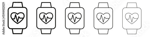 Smartwatch icon vector outline set illustration sign