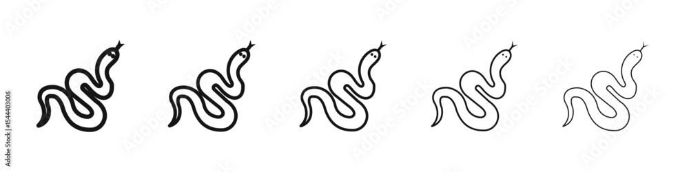 Fototapeta premium Snake icon vector outline set illustration sign