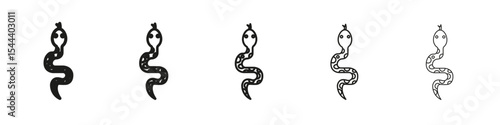 snake vector outline set illustration sign