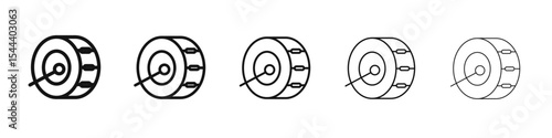Snare Drum icon vector outline set illustration sign