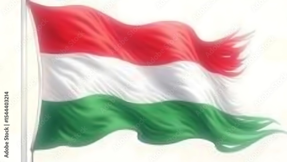 Obraz premium Hungarian Flag Waving Proudly