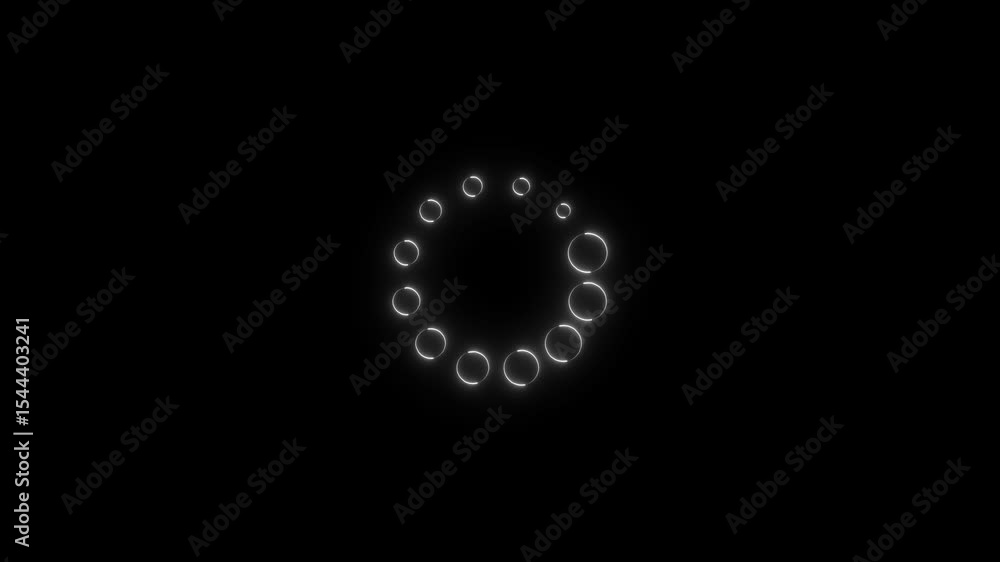 Animated circle loading process in black with modern futuristic glowing effects Animated circle loading process in black with modern futuristic glowing effects