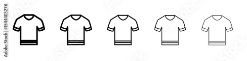 Soccer jersey icon vector outline set illustration sign