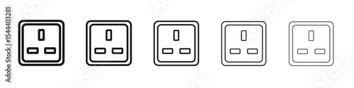 Socket icon vector outline set illustration sign