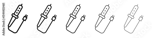Soldering iron icon vector outline set illustration sign
