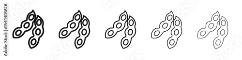 soybeans icon vector outline set illustration sign