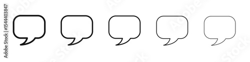 Speech bubble icon vector outline set illustration sign