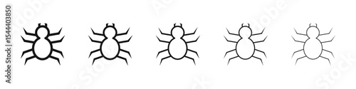 Spider icon vector outline set illustration sign