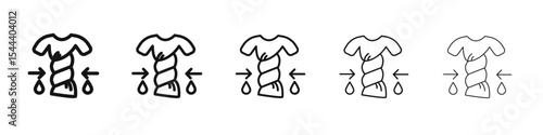 squeeze wet laundry icon vector outline set illustration sign