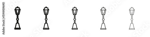 street lamp icon vector outline set illustration sign