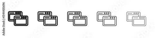 Tab icon vector outline set illustration sign