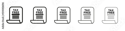 tax free icon vector outline set illustration sign