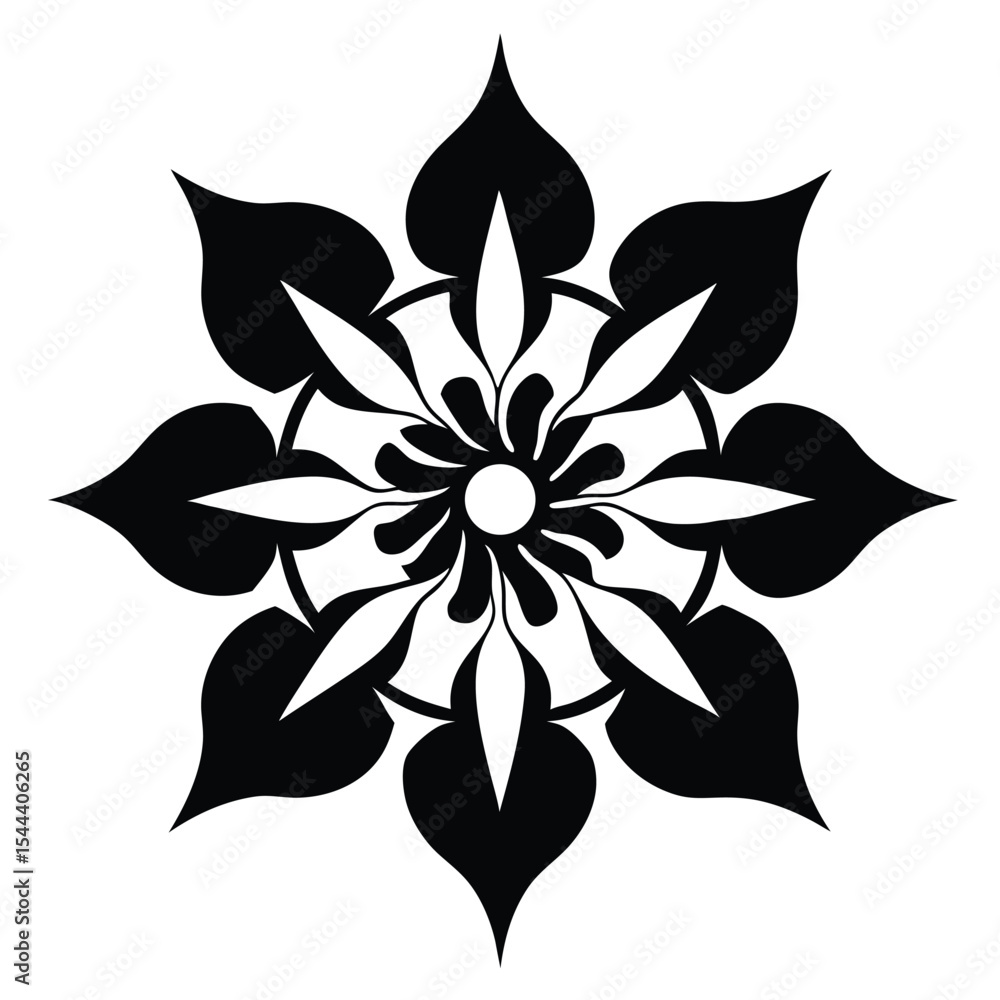 Obraz premium Symmetrical black and white mandala design