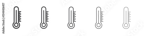 Temperature icon vector outline set illustration sign