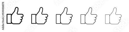 Thumb icon vector outline set illustration sign