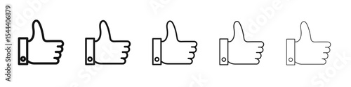 Thumbs Up icon vector outline set illustration sign