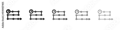 Timeline icon vector outline set illustration sign