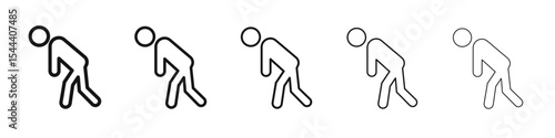 Tired icon vector outline set illustration sign