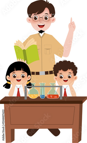 children studying  in the classroom