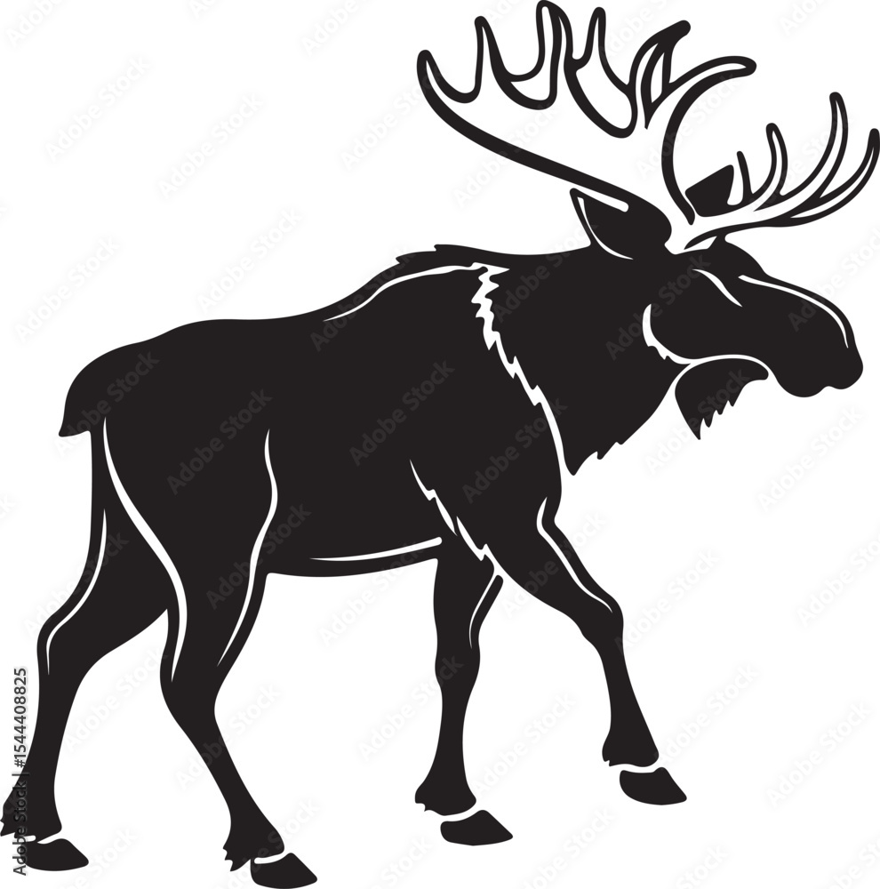 Fototapeta premium Majestic Moose Illustration Powerful Symbol of the North American Wilderness