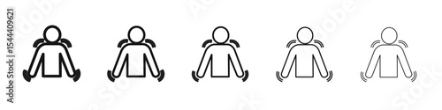 Trembling icon vector outline set illustration sign