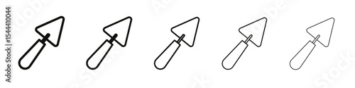 Trowel icon vector outline set illustration sign
