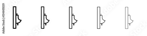 Urinal icon vector outline set illustration sign