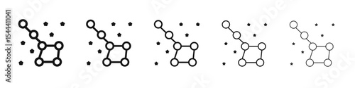 Ursa major icon vector outline set illustration sign