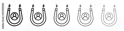 User Engagement icon vector outline set illustration sign