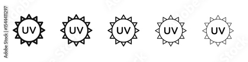 UV icon vector outline set illustration sign