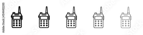 Walkie talkie icon vector outline set illustration sign