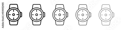 Watch icon vector outline set illustration sign