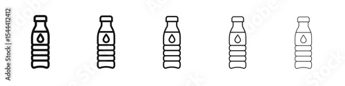 Water bottle icon vector outline set illustration sign