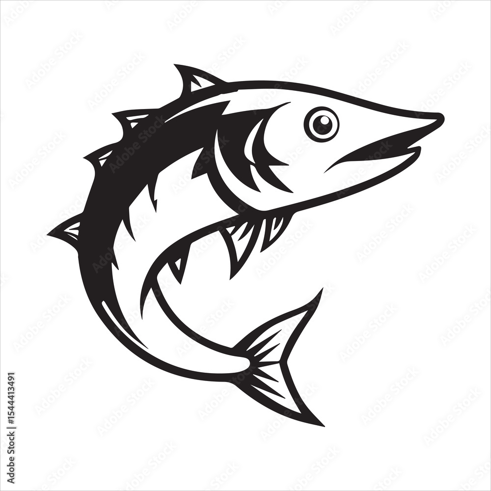 Fototapeta premium barracuda fish silhouette vector