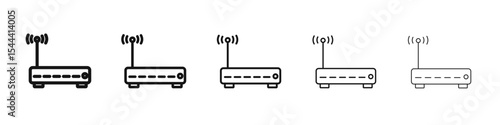 Wifi modem icon vector outline set illustration sign
