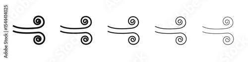 Wind icon vector outline set illustration sign