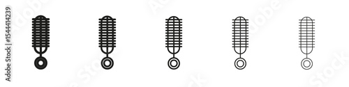 Wire brush icon vector outline set illustration sign