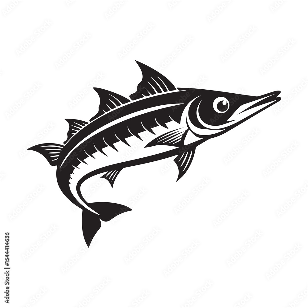 Fototapeta premium barracuda fish silhouette vector