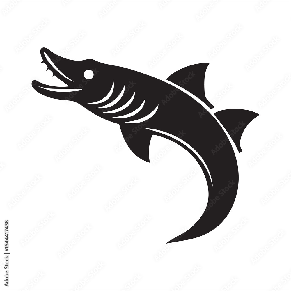 Fototapeta premium barracuda fish silhouette vector