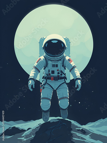 Obraz na płótnie Vector Astronaut simple and minima
