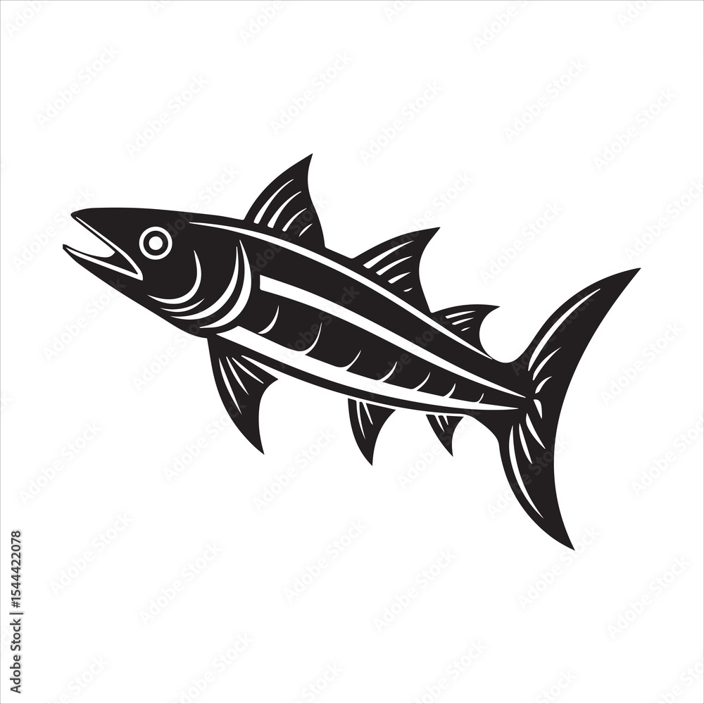 Obraz premium barracuda fish silhouette vector