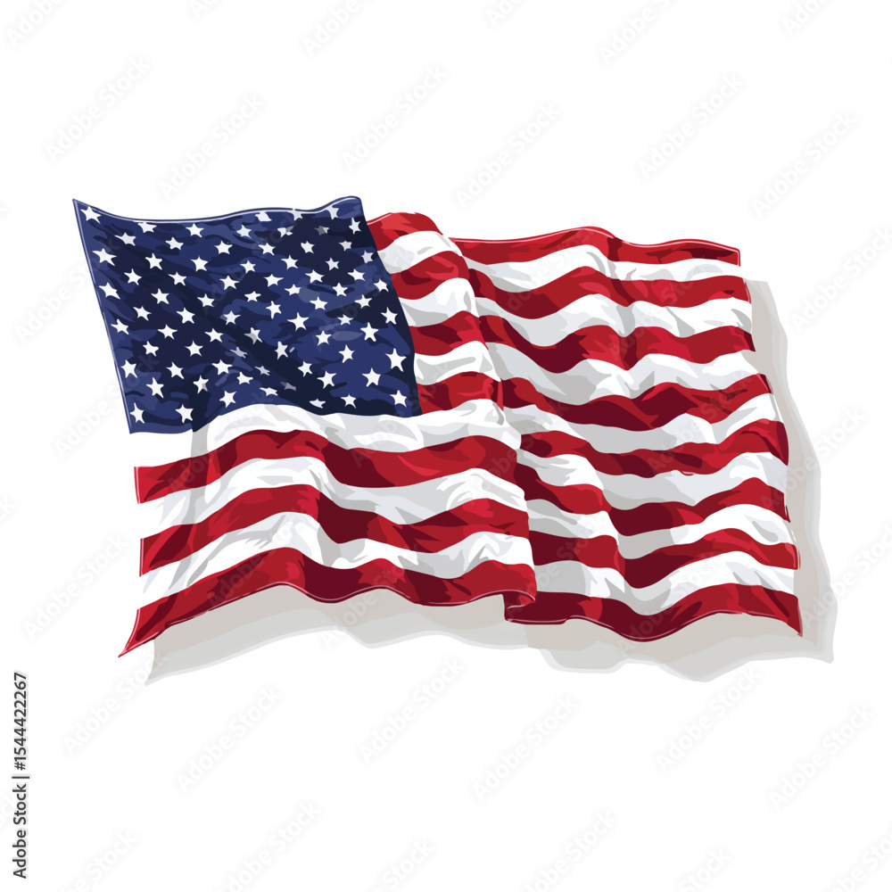 Fototapeta premium Vector illustration of american flag isolated in White Background, american flag vector