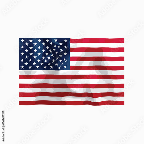Wallpaper Mural Vector illustration of american flag isolated in White Background, american flag vector Torontodigital.ca