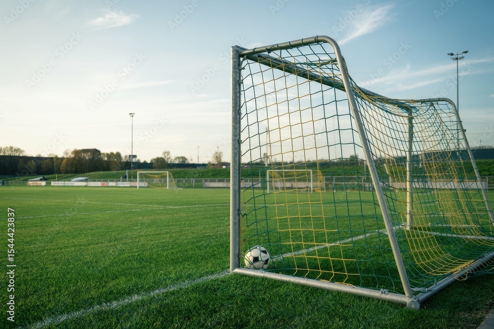 custom made wallpaper toronto digitalA soccer field with a ball in the goalpost