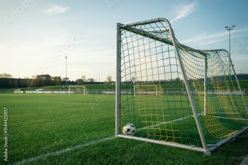Wallpaper Mural A soccer field with a ball in the goalpost Torontodigital.ca