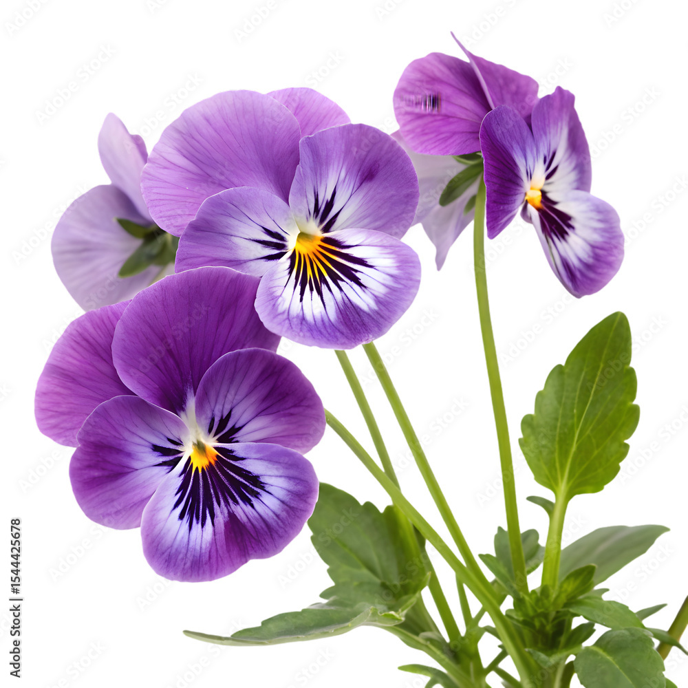 Fototapeta premium violet flowers isolated on white
