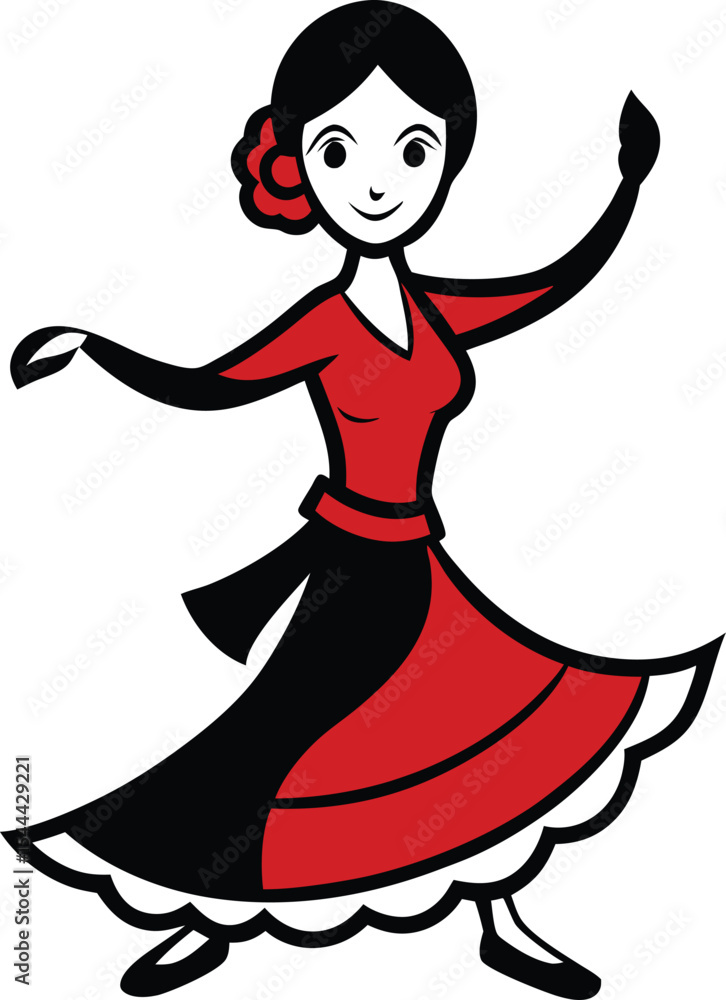 Flamenco dancer silhouette isolated on white background Flamenco dancer silhouette isolated on white background